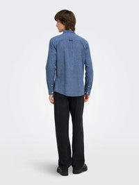 Niko Melange Skjorte - Dress Blues Only & Sons