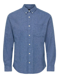 Niko Melange Skjorte - Dress Blues Only & Sons