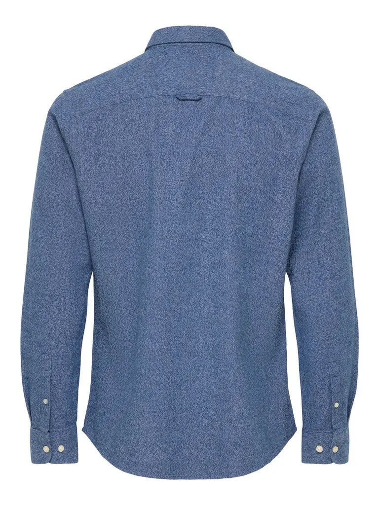 Niko Melange Skjorte - Dress Blues Only & Sons