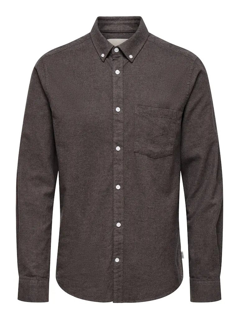 Niko Melange Skjorte - Port Royale Only & Sons