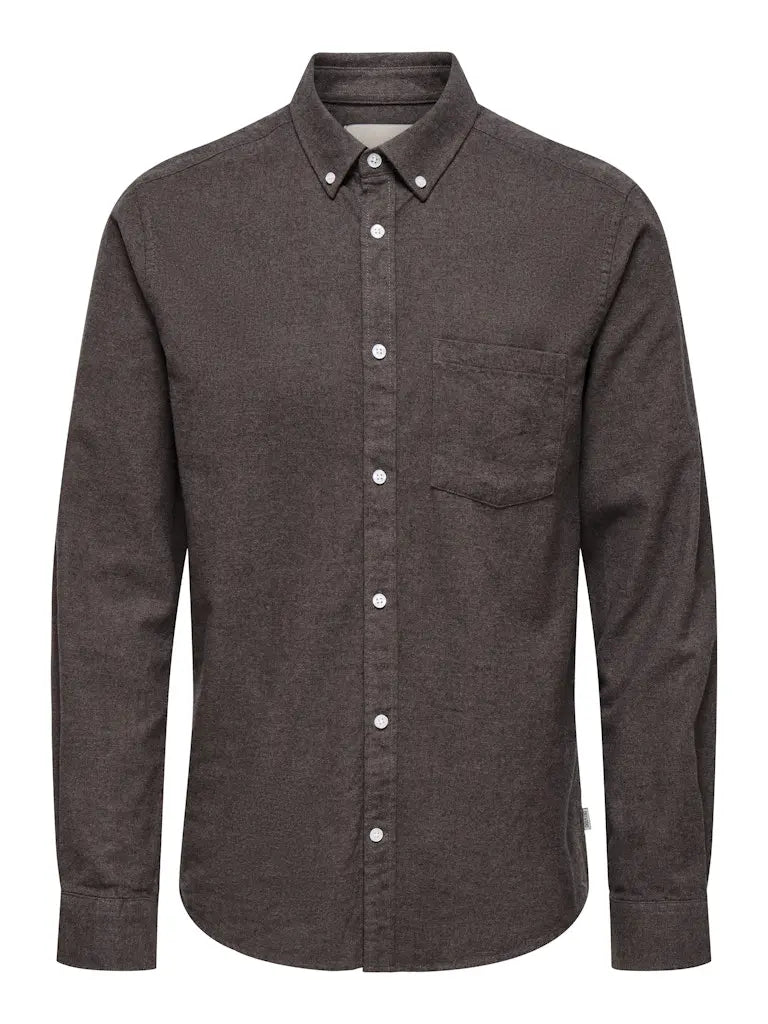 Niko Melange Skjorte - Port Royale Only & Sons