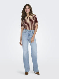 Nola Polo - Cabernet Stripes JDY