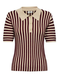 Nola Polo - Cabernet Stripes JDY