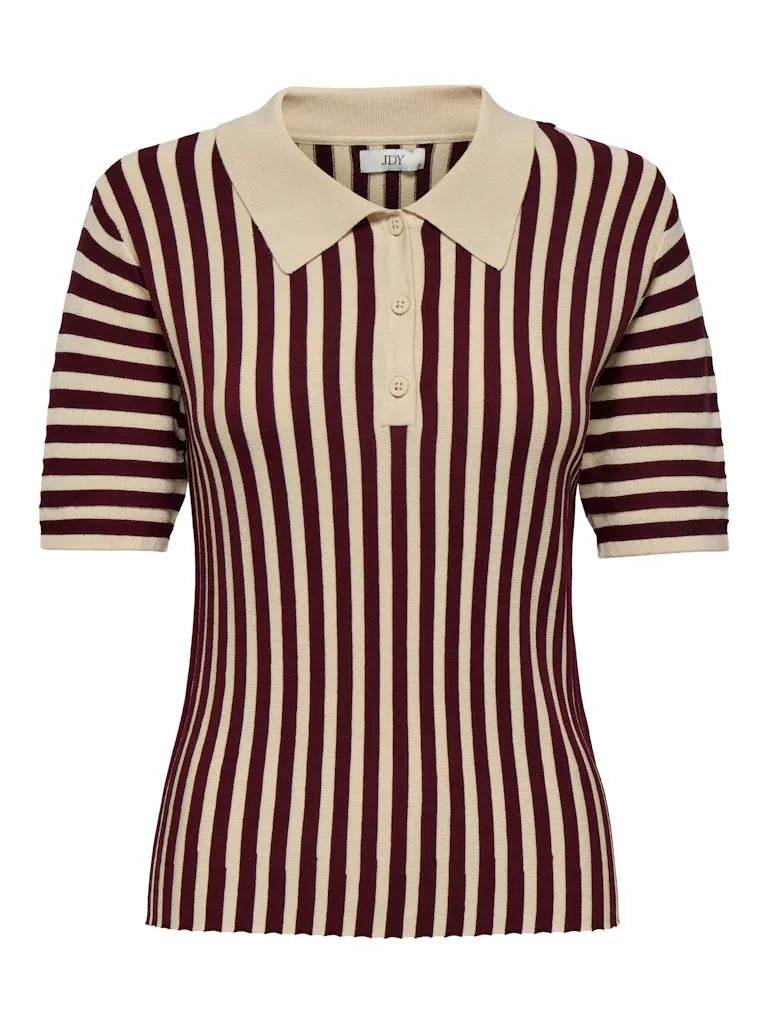 Nola Polo - Cabernet Stripes JDY