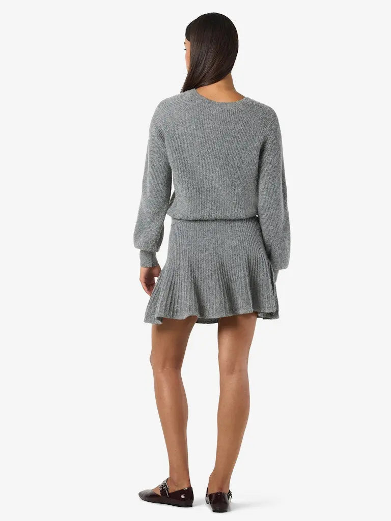 Nola Strikkegenser - Medium Grey Melange Noisy May