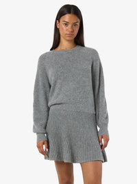 Nola Strikkegenser - Medium Grey Melange Noisy May