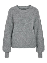 Nola Strikkegenser - Medium Grey Melange Noisy May