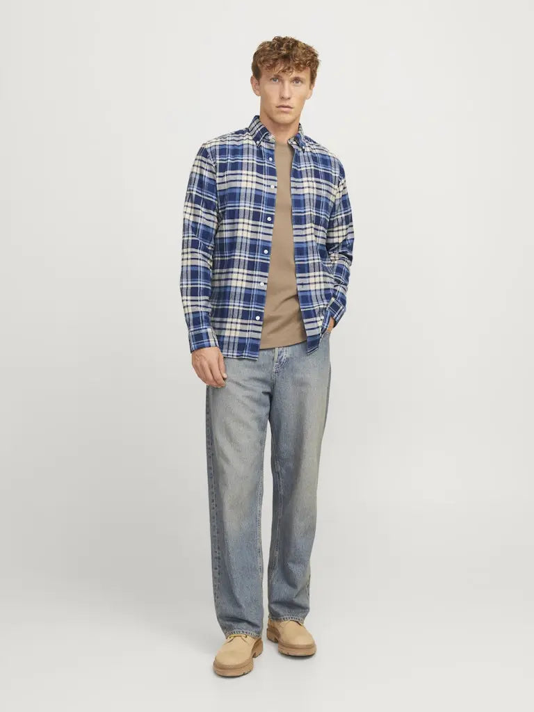 Norris Check Flannel  Skjorte - Night Sky Jack&Jones