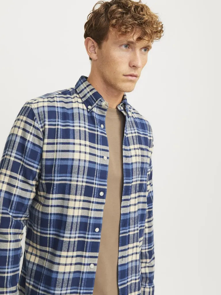 Norris Check Flannel  Skjorte - Night Sky Jack&Jones