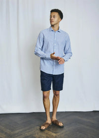 O'Sullivan Linskjorte - Blue/White Bruun & Stengade