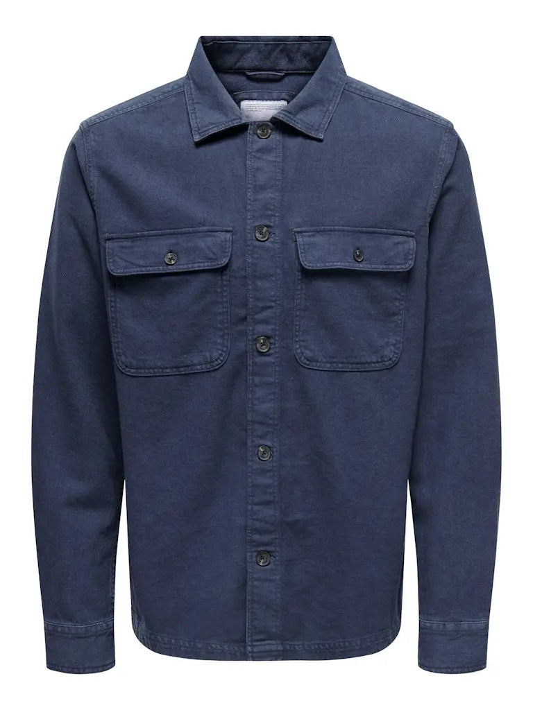 Oliver Twill Overshirt - Dress Blues Only & Sons