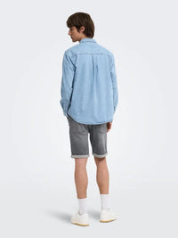 Orson Regular Denimskjorte - Light Blue Denim Only & Sons