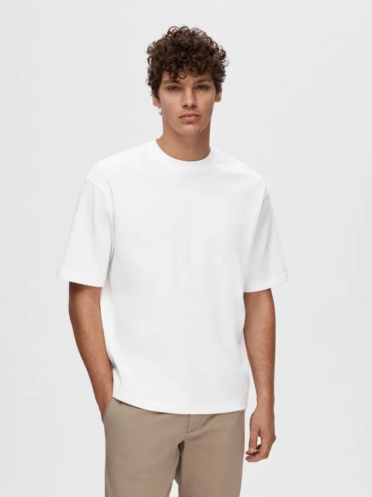 Oscar Loose T-Skjorte - Bright White Selected Homme