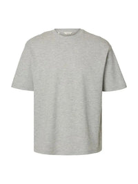 Oscar Loose T-Skjorte - Light Grey Melange Selected Homme