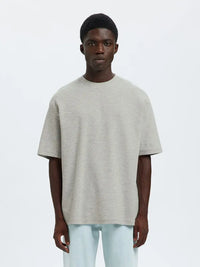 Oscar Loose T-Skjorte - Light Grey Melange Selected Homme