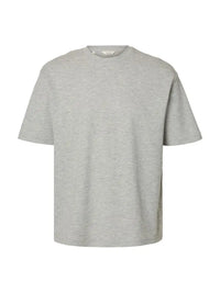Oscar Loose T-Skjorte - Light Grey Melange Selected Homme