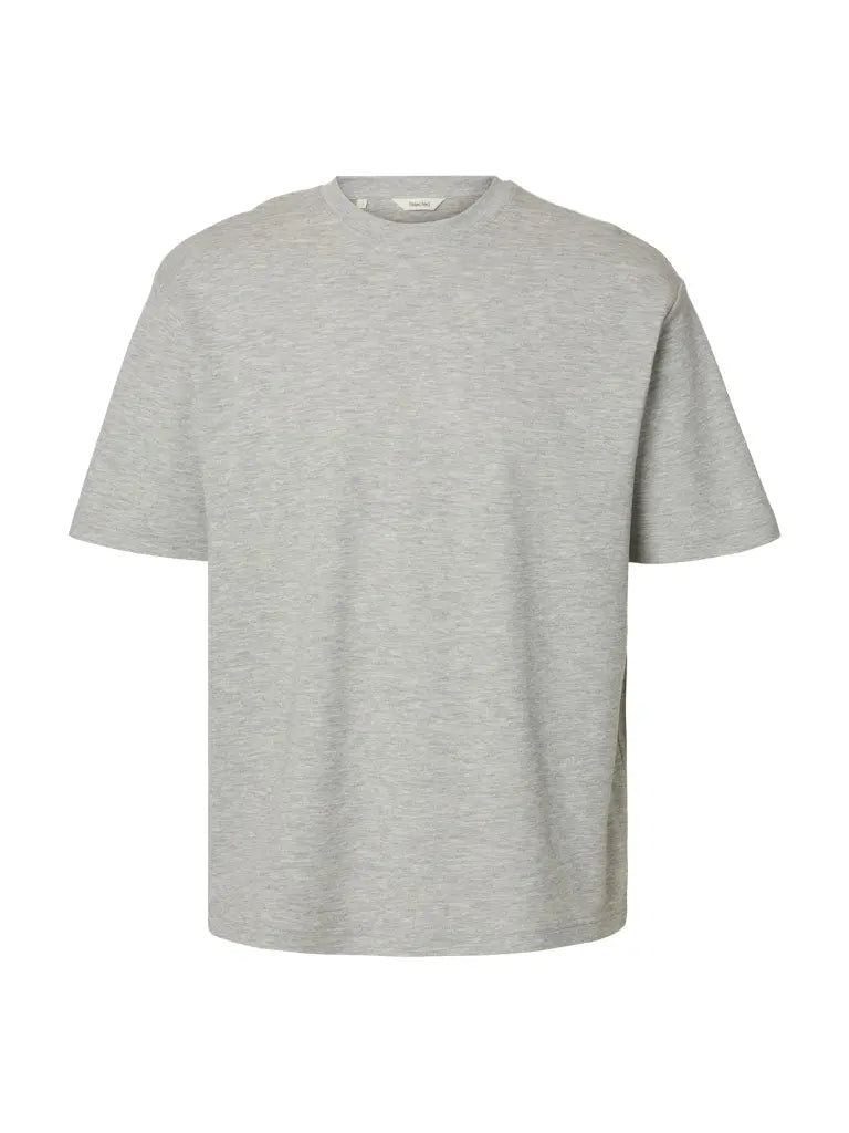 Oscar Loose T-Skjorte - Light Grey Melange Selected Homme