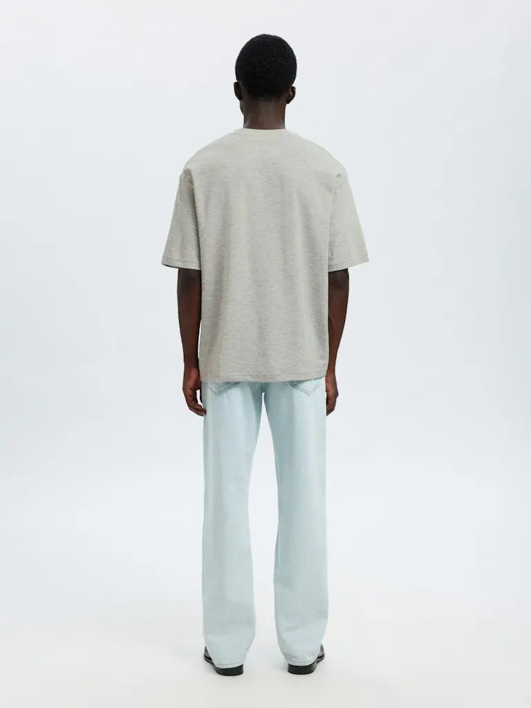 Oscar Loose T-Skjorte - Light Grey Melange Selected Homme