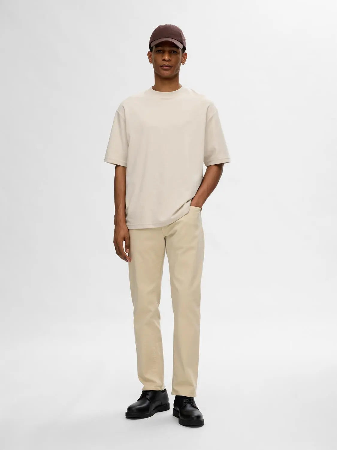 Oscar Loose T-Skjorte - Oatmeal Selected Homme