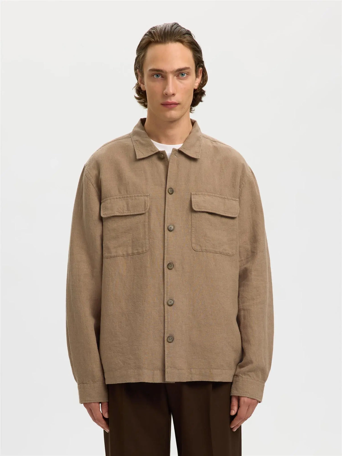 Otto Leroy Lin Overshirt - Caribou Selected Homme