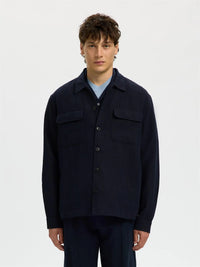 Otto Leroy Lin Overshirt - Sky Captain Selected Homme