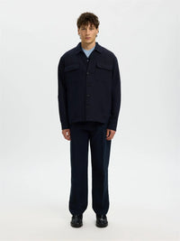 Otto Leroy Lin Overshirt - Sky Captain Selected Homme