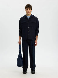 Otto Leroy Lin Overshirt - Sky Captain Selected Homme