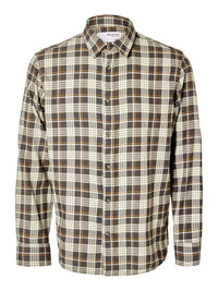 Owen Regular Flanellskjorte - Asphalt Checks Selected Homme