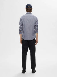 Owen Regular Overshirt - Medium Blue Melange Selected Homme