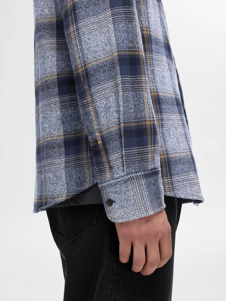 Owen Regular Overshirt - Sky Captain/Checks Selected Homme