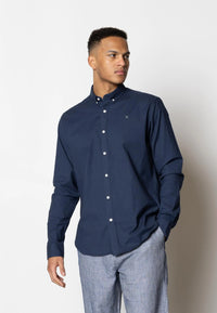Oxford Stretch Skjorte - Navy Clean Cut Copenhagen