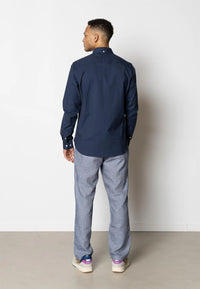 Oxford Stretch Skjorte - Navy Clean Cut Copenhagen