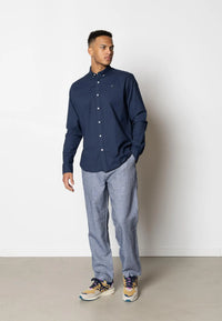 Oxford Stretch Skjorte - Navy Clean Cut Copenhagen