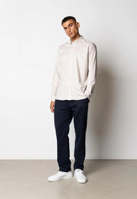 Oxford Stretch Skjorte - Sand Melange Clean Cut Copenhagen