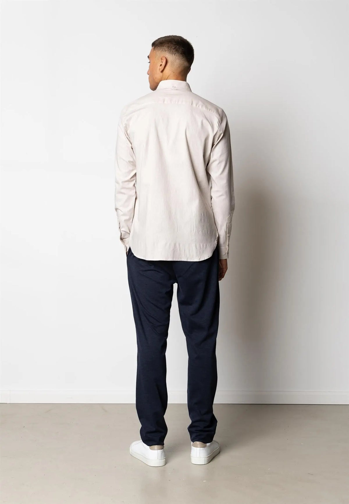 Oxford Stretch Skjorte - Sand Melange Clean Cut Copenhagen