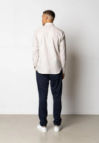 Oxford Stretch Skjorte - Sand Melange Clean Cut Copenhagen