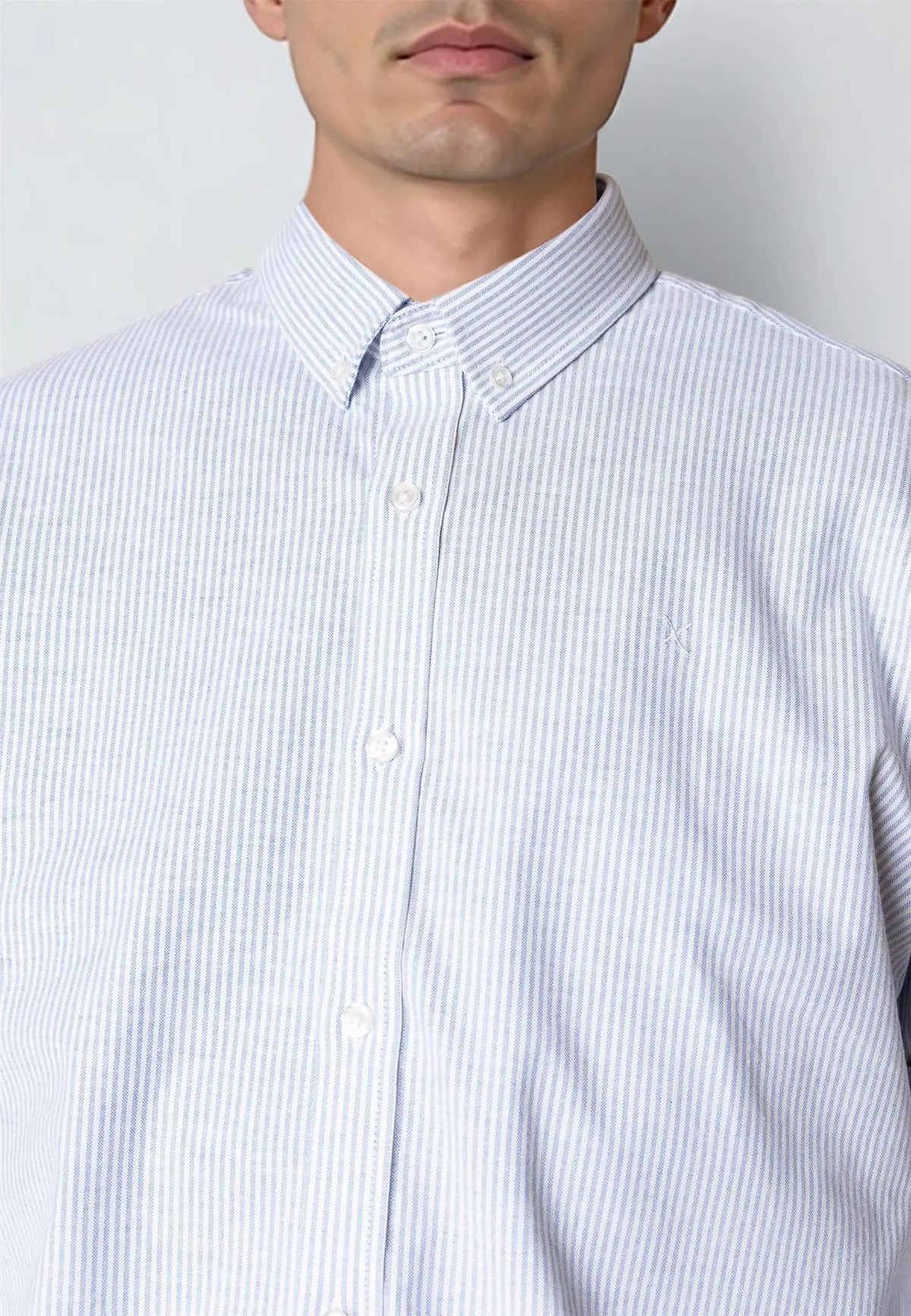 Oxford Stretch Skjorte Stripe - Light Blue Stripes Clean Cut Copenhagen