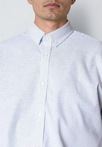Oxford Stretch Skjorte Stripe - Light Blue Stripes Clean Cut Copenhagen