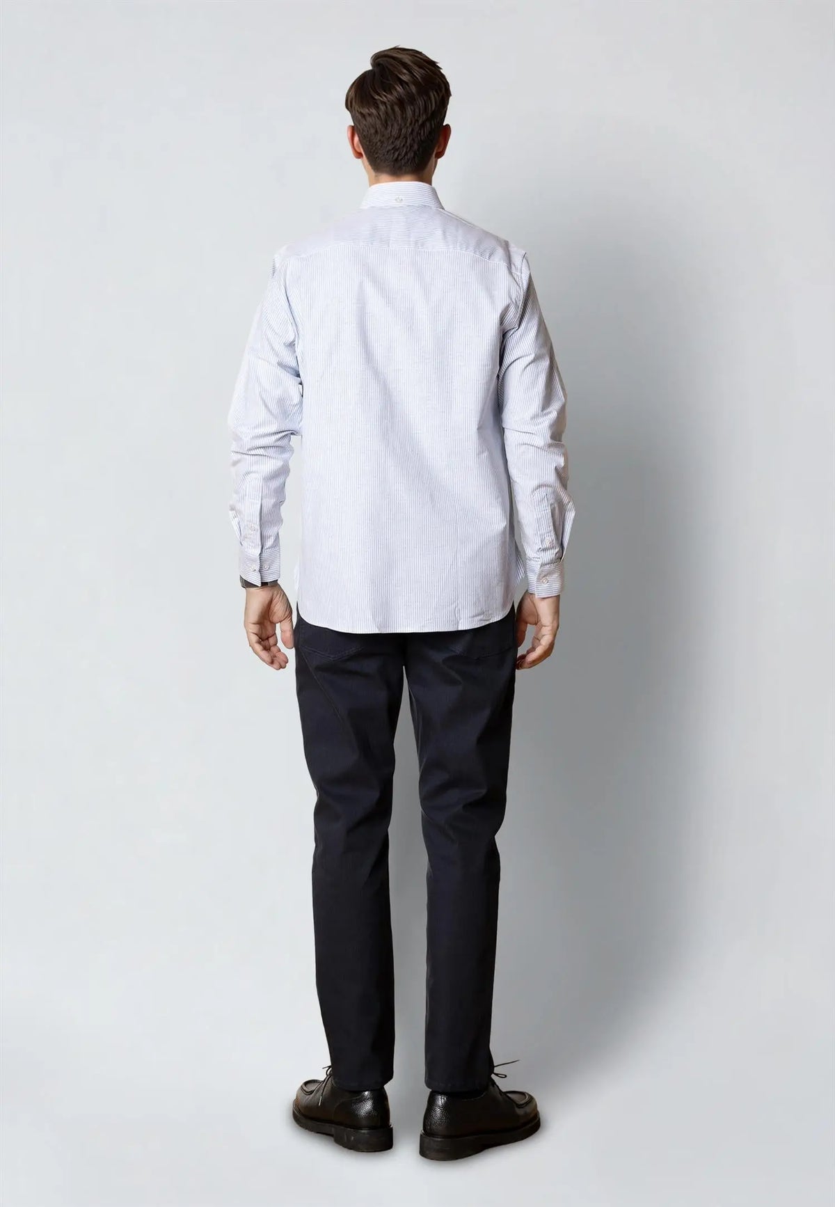 Oxford Stretch Skjorte Stripe - Light Blue Stripes Clean Cut Copenhagen