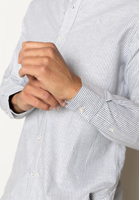 Oxford Stretch Skjorte Stripe - Navy Stripe Clean Cut Copenhagen