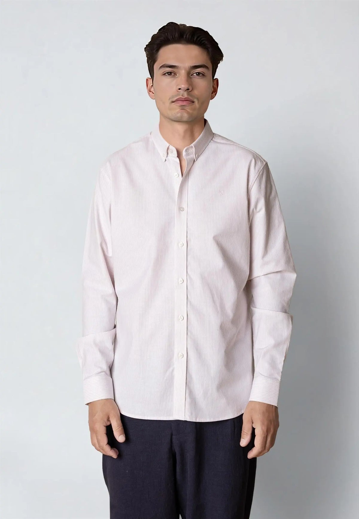 Oxford Stretch Skjorte Stripe - Violet Ice Stripe Clean Cut Copenhagen