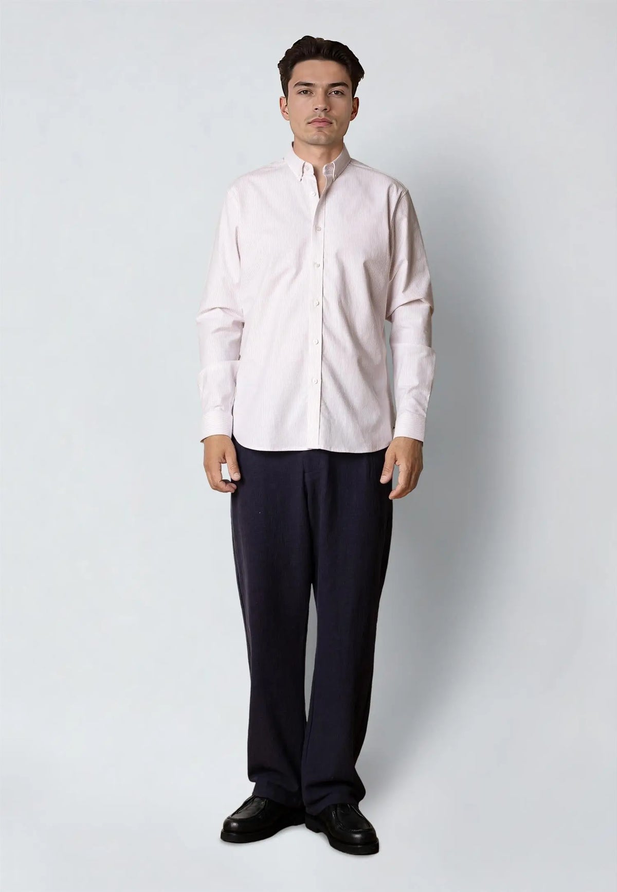 Oxford Stretch Skjorte Stripe - Violet Ice Stripe Clean Cut Copenhagen