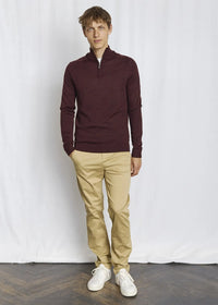 Pelle Merino Ullgenser Half Zip - Bordeaux Bruun & Stengade