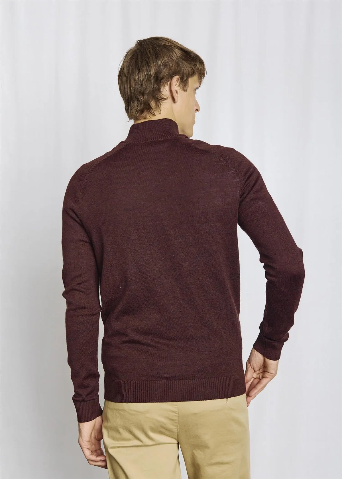 Pelle Merino Ullgenser Half Zip - Bordeaux Bruun & Stengade