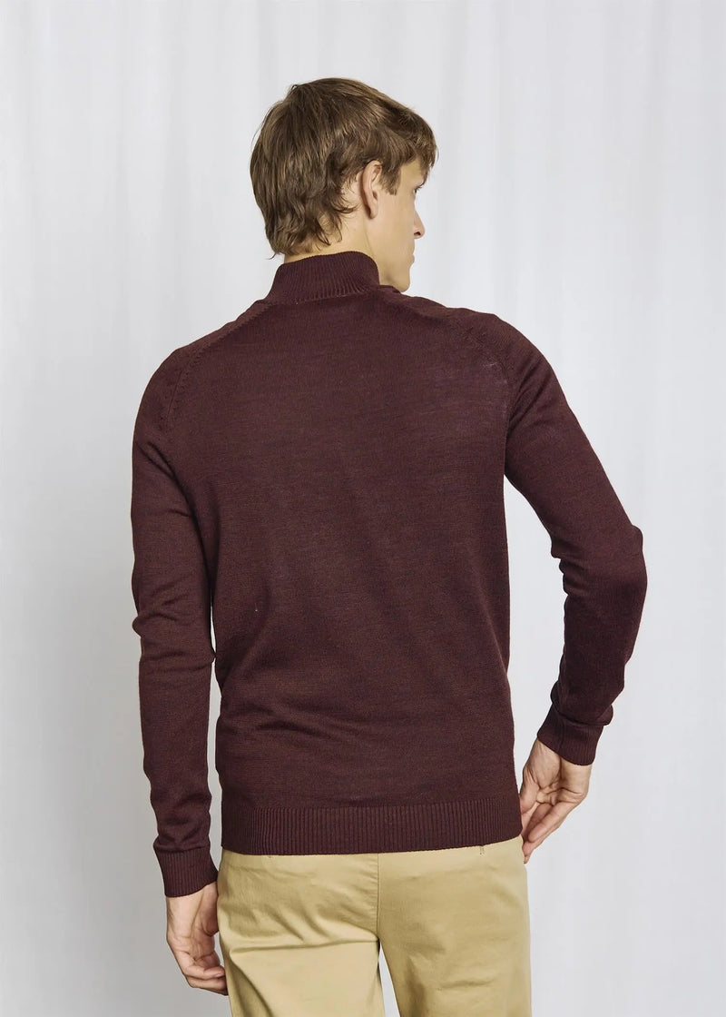Pelle Merino Ullgenser Half Zip - Bordeaux Bruun & Stengade