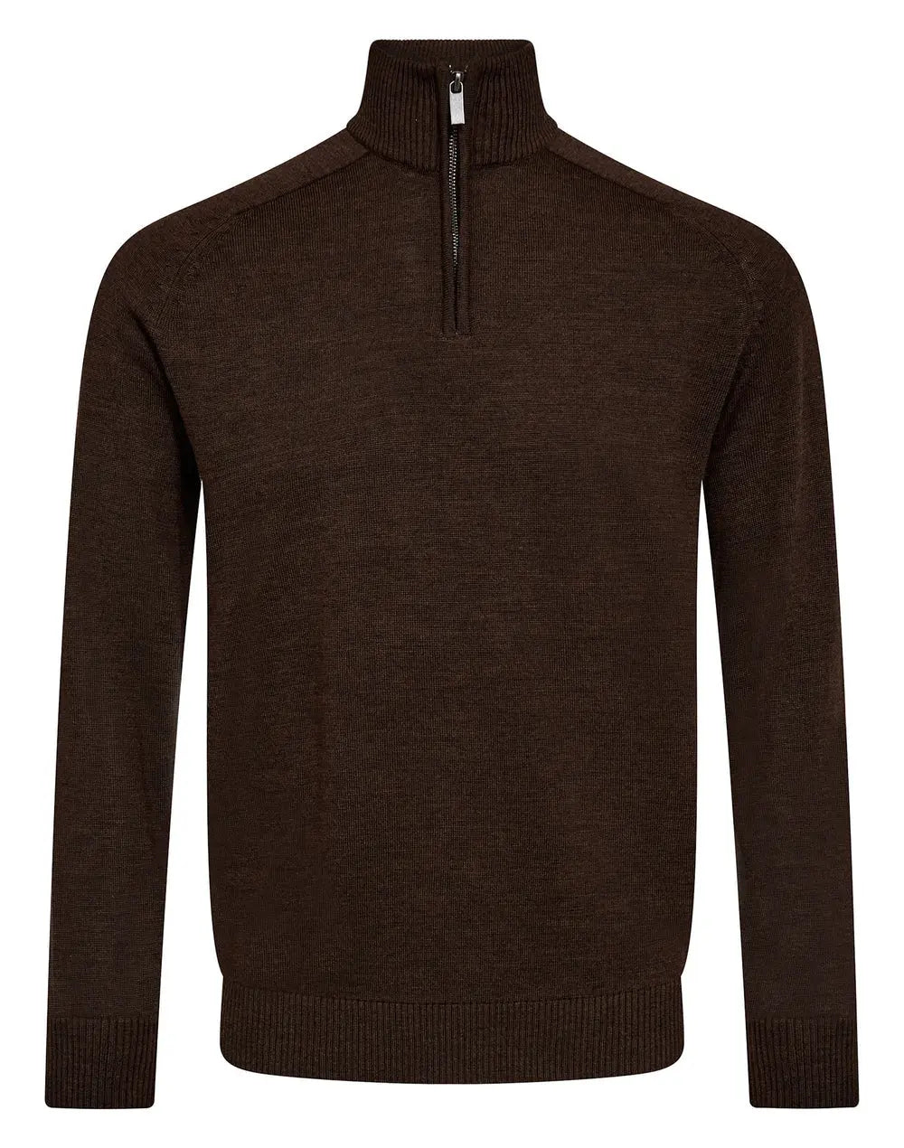 Pelle Merino Ullgenser Half Zip - Dark Brown Bruun & Stengade