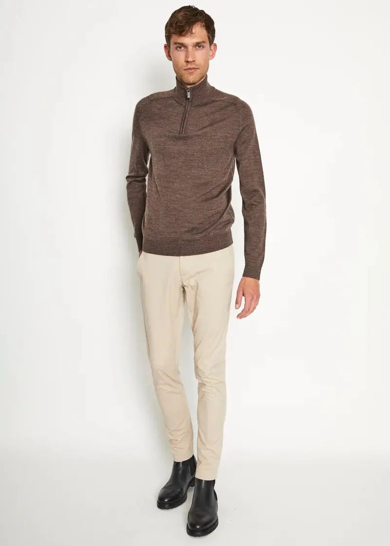 Pelle Ullgenser Half Zip - Brown Bruun & Stengade