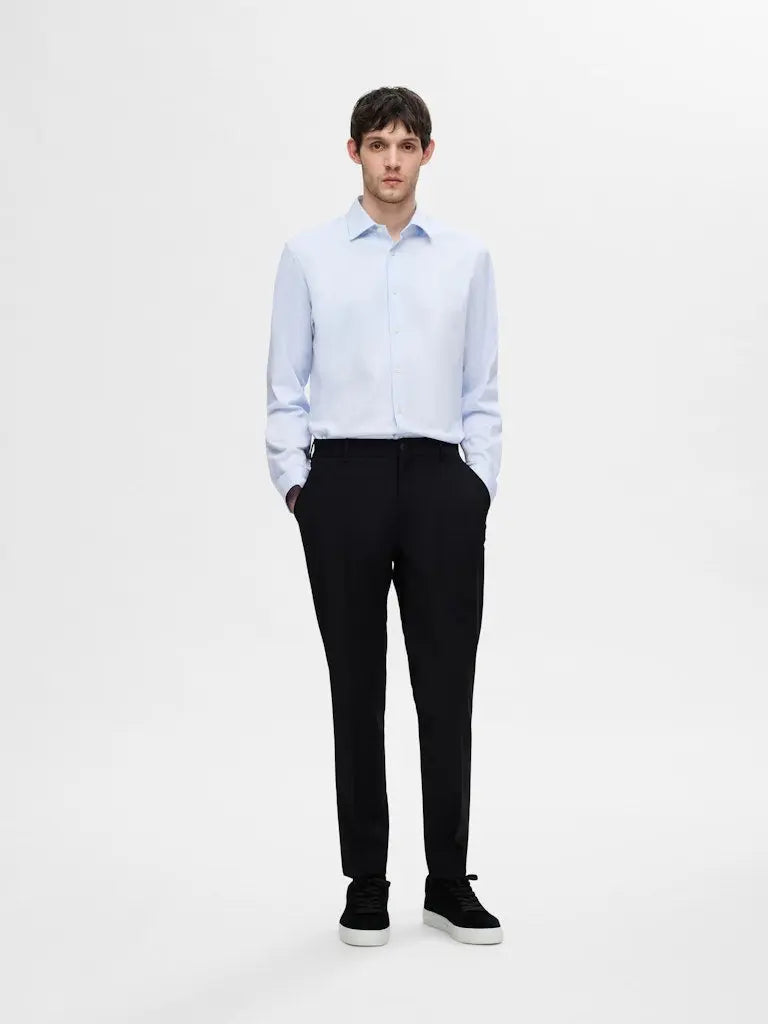 Performance Shirt Slim - Light Blue Detail Selected Homme