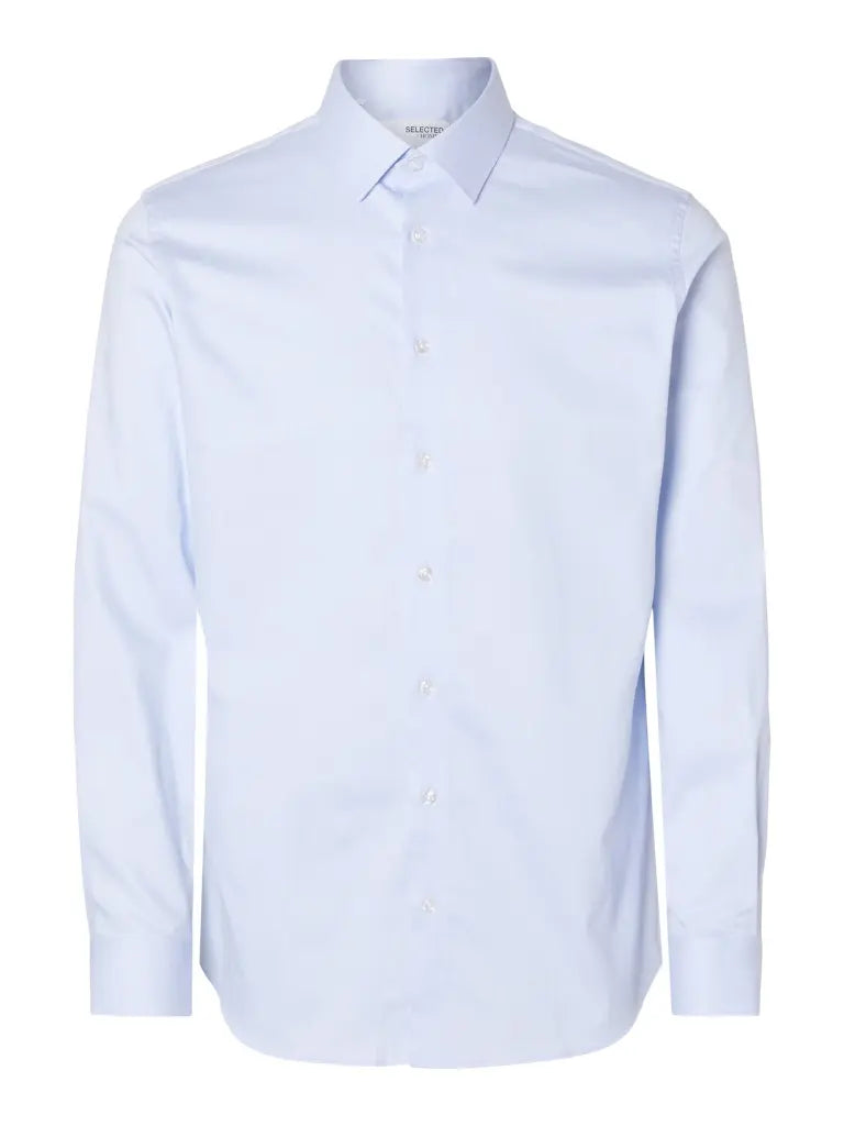 Performance Shirt Slim - Light Blue Detail Selected Homme