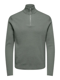 Phil Genser Half Zip - Castor Grey Only & Sons